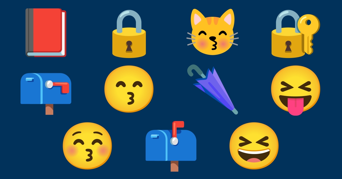 😆 Closed Emojis 😚 😙 😝 😽 🌂 📕