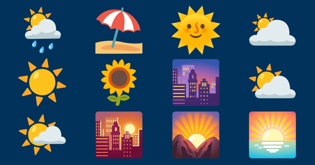🌻 Sun Emojis 🌄 🌅 🌆 🌇 ☀️ 🌞