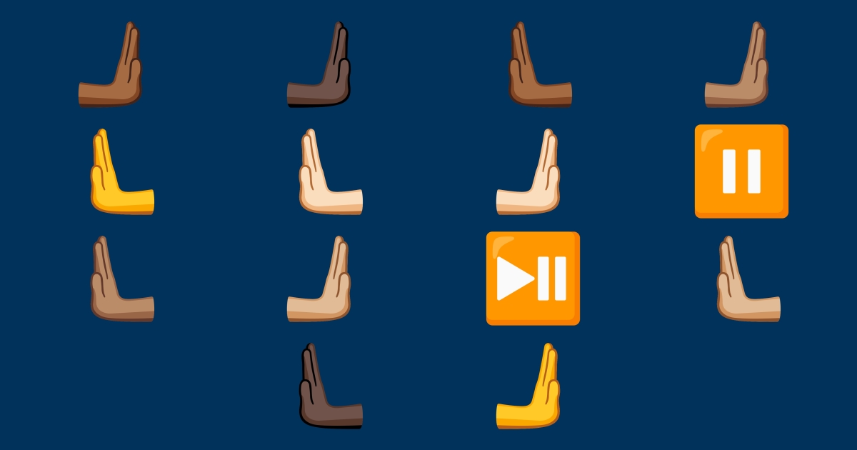 Pause Emojis 🫸 ⏯️ ⏸️ 🫷🏻 🫷🏼 🫷🏽