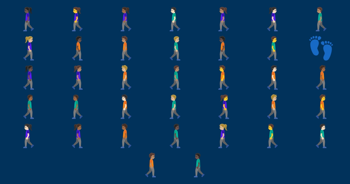 🚶 Walk Emojis 🚶‍♂️ 🚶‍♀️ 🚶‍ ️ 🚶‍♀️‍ ️ 🚶‍♂️‍ ️ 👣
