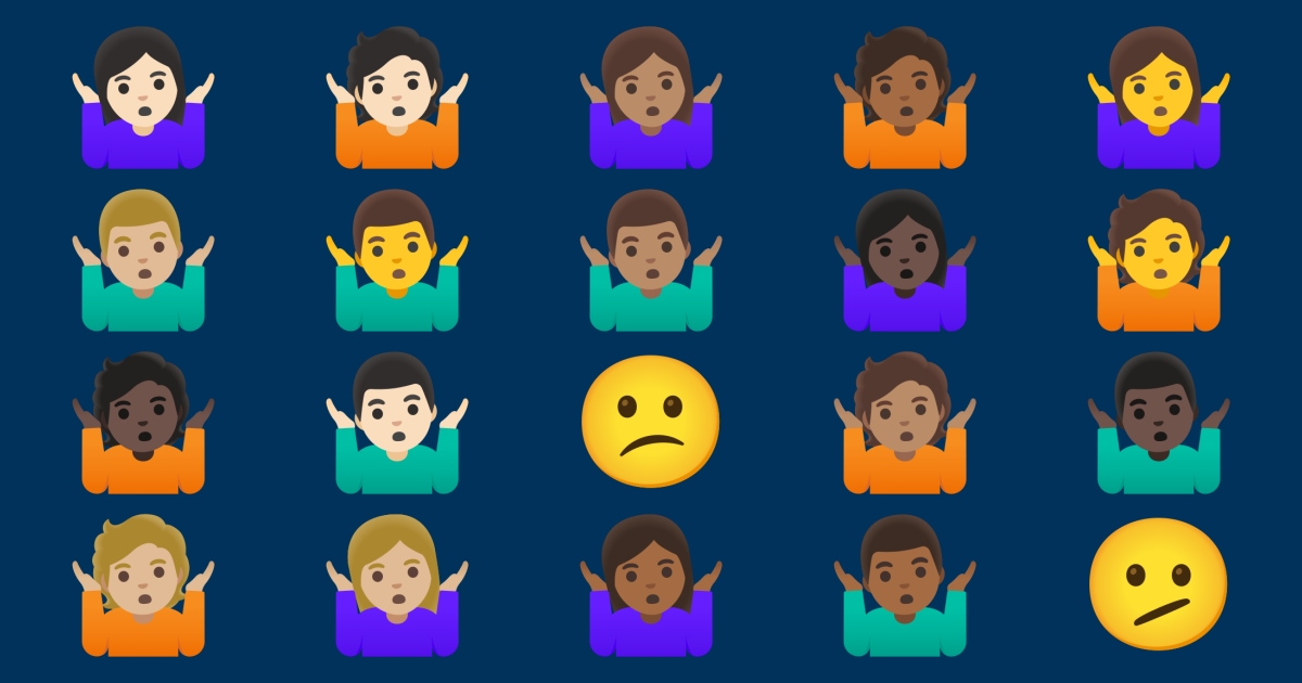 Er Schreibt Plötzlich Ohne Emojis 😕 keine Ahnung Emojis 🫤 🤷 🤷‍♂️ 🤷‍♀️ 🤷🏻 🤷🏼