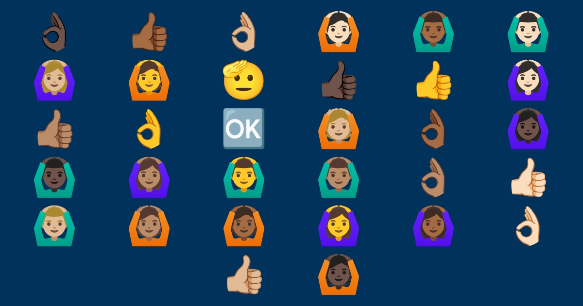 🫡 ok Emojis 👌 👍 🙆 🙆‍♂️ 🙆‍♀️ 🆗