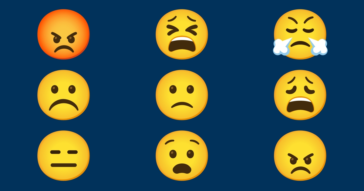 😑 Mécontent Emojis 🙁 ☹️ 😧 😩 😫 😤
