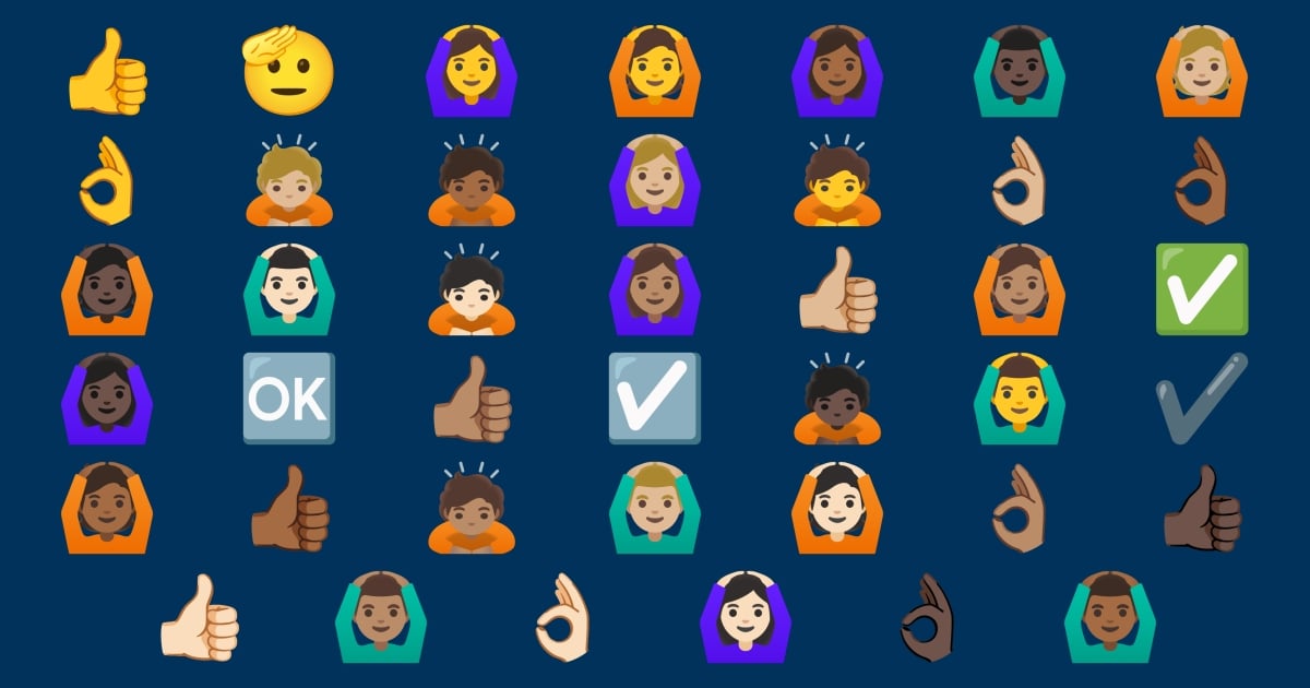 🫡 Ok Emojis 👌 👍 🙆 🙆‍♂️ 🙆‍♀️ 🙇