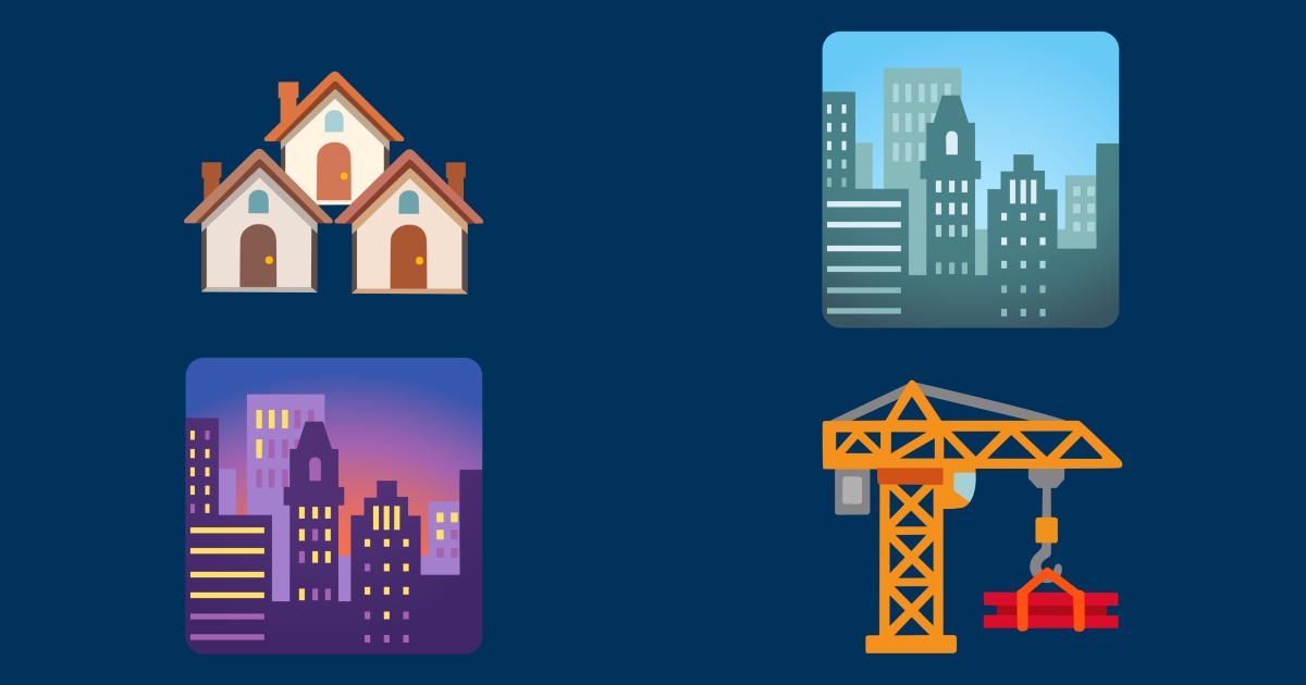 🏗️ Edifici Emoji 🏘️ 🏙️ 🌆