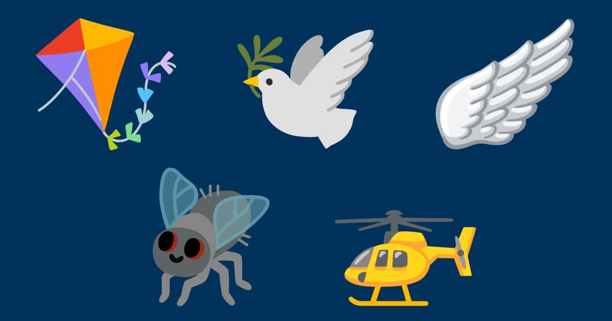 🕊️ Volare Emoji 🪽 🪰 🚁 🪁