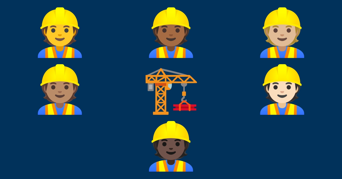 👷 Costruire Emoji 🏗️ 👷🏻 👷🏼 👷🏽 👷🏾 👷🏿