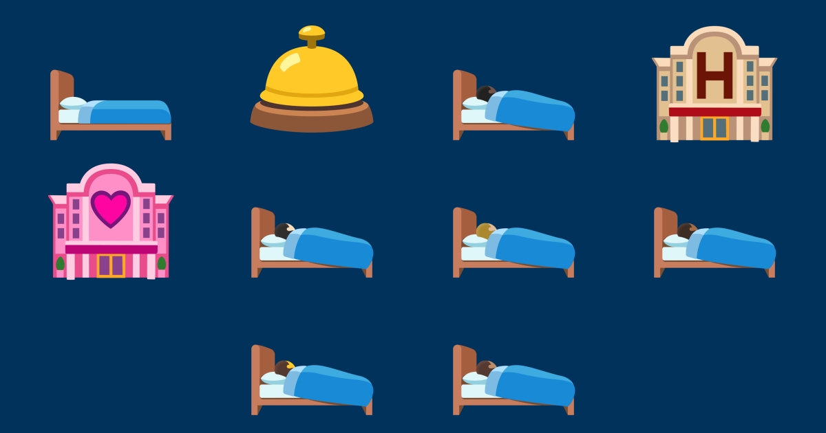 🛌 Hotel Emoji 🏨 🏩 🛎️ 🛏️ 🛌🏻 🛌🏼