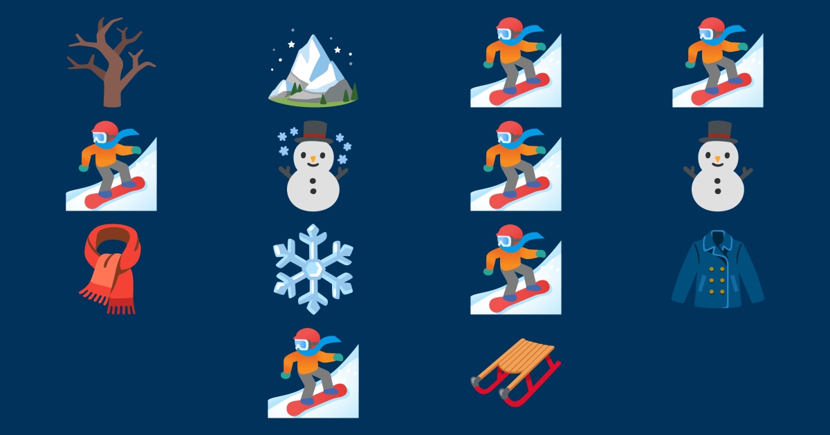 🏂 Inverno Emoji 🏔️ ️ ☃️ ⛄ 🛷
