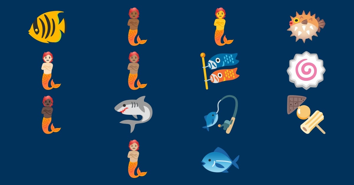 🧜 Pesce Emoji 🐟 🐠 🐡 🦈 🍢 🍥 