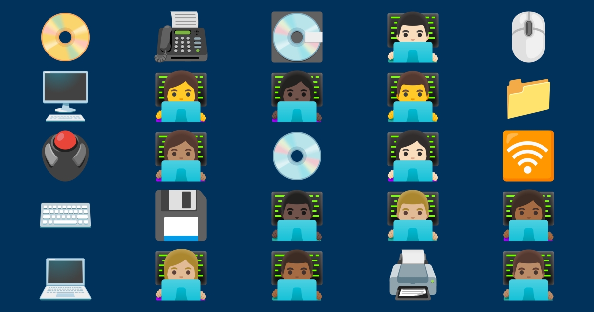 Computer Files Emoji π¨βπ» Computer Emoji π©βπ» π π» π₯οΈ π¨οΈ β¨οΈ