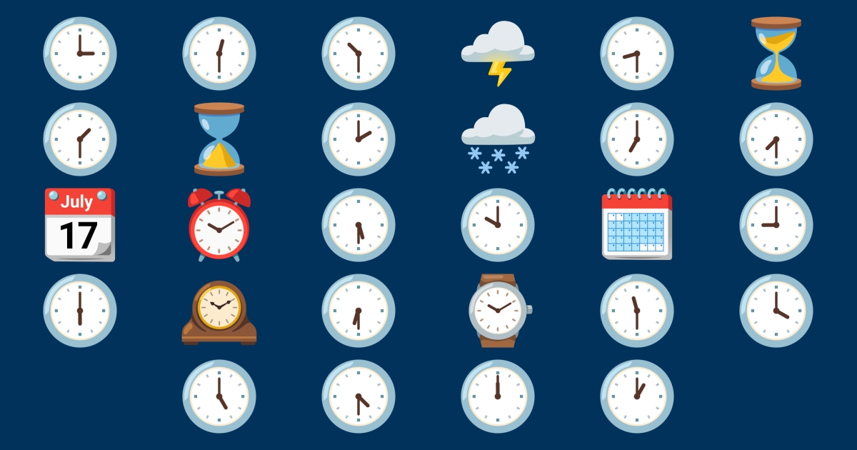⌛ Tempo Emoji ⏳ ⌚ ⏰ 🕰️ 🕛 🕧