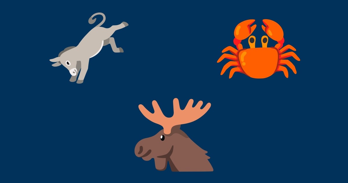 Animal Emojis 🫏 🦀