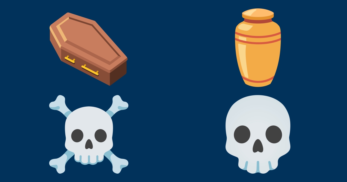 💀 Morte Emojis ☠️ ⚰️ ⚱️