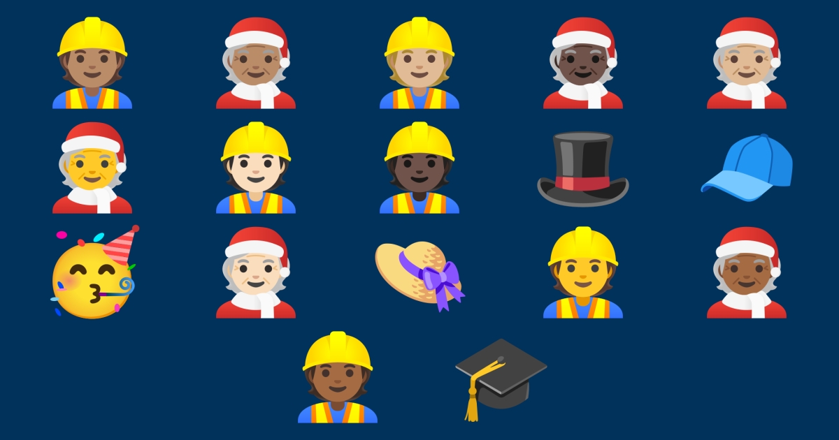 🥳 Chapéu Emojis 👷 🧑‍🎄 👒 🎩 🎓 🧢