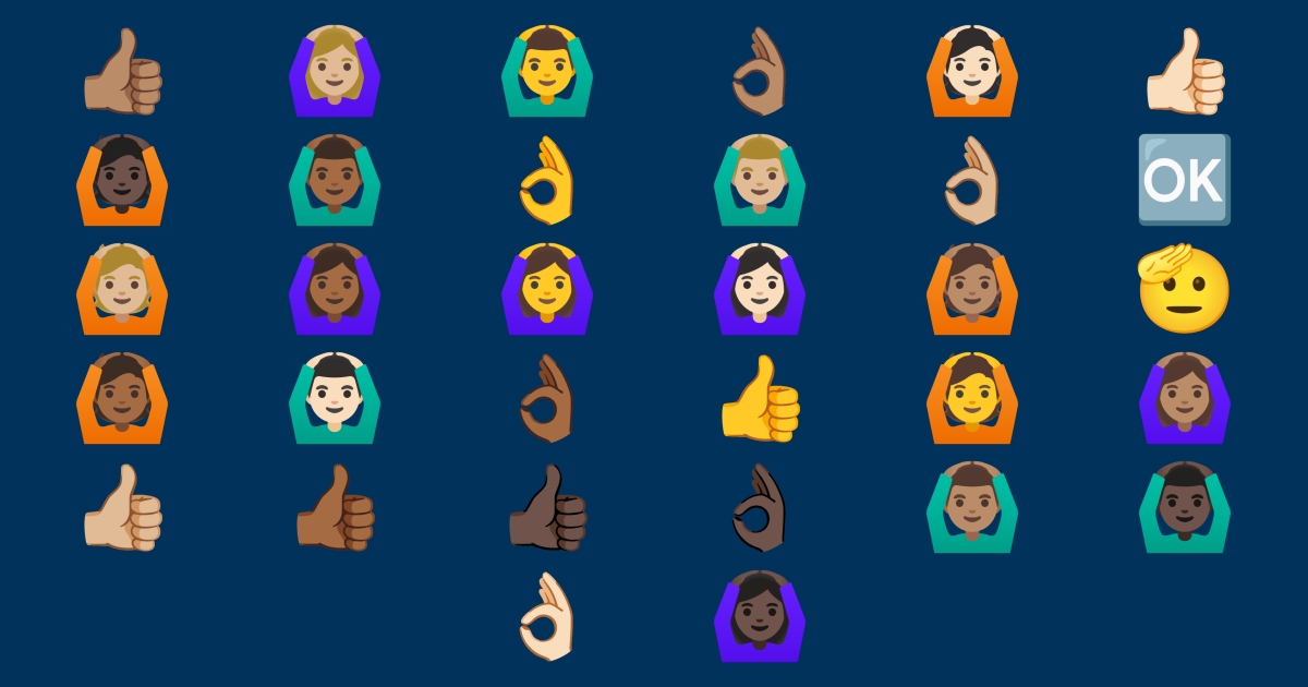 🫡 OK Emojis 👌 👍 🙆 🙆‍♂️ 🙆‍♀️ 🆗