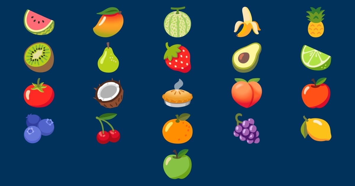 🍇 Fruta Emojis 🍈 🍉 🍊 🍋 🍋‍🟩 🍌