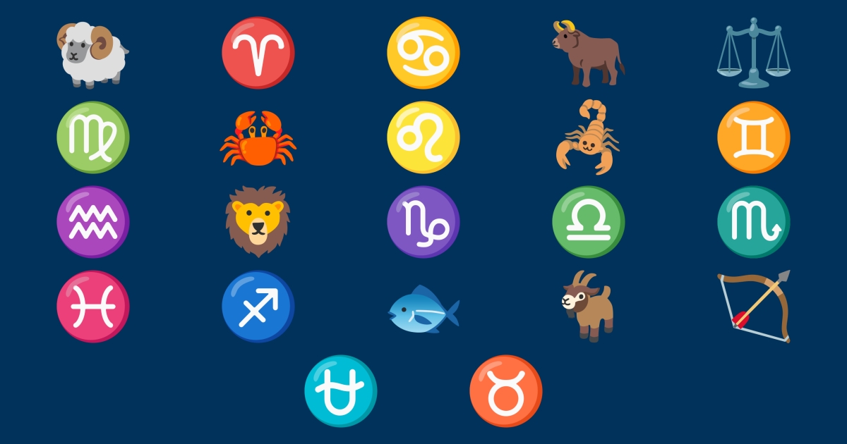 🦁 Zodíaco Emojis 🐂 🐏 🐐 🐟 🦂 🦀