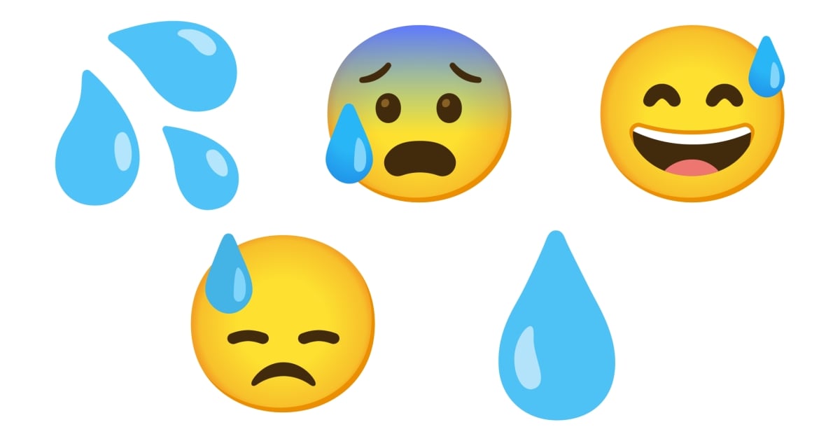 😅 Sweat Emojis 😰 😓 💦 💧
