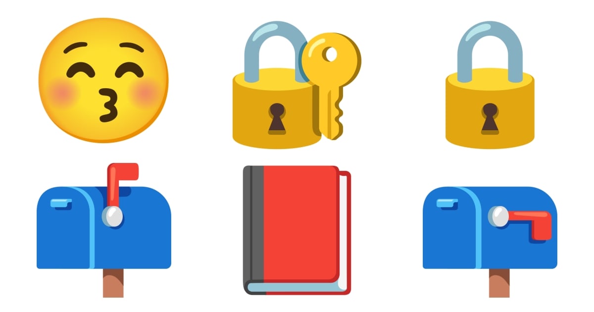 😚 Closed Emojis 📕 📫 📪 🔒 🔐