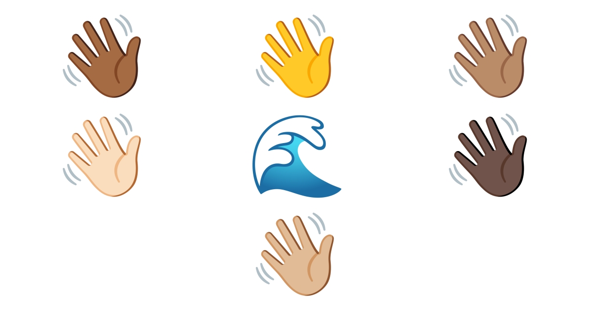👋 Wave Emojis 🌊 👋🏻 👋🏼 👋🏽 👋🏾 👋🏿