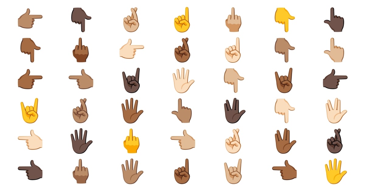 🖐️ Finger Emojis 🖖 🤞 🤘 👈 👉 👆