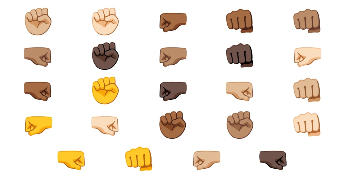Fist Emojis 👊 🤛 🤜 🏻 🏼 🏽