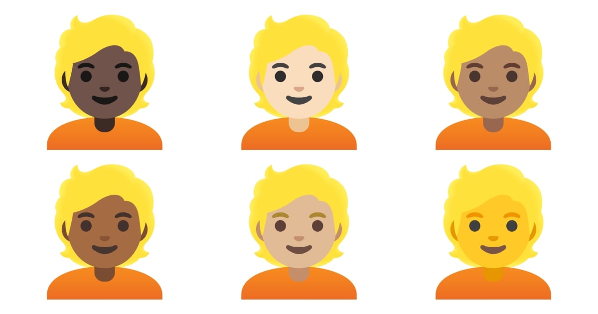 👱 Person: Blond Hair Emojis 👱🏻 👱🏼 👱🏽 👱🏾 👱🏿