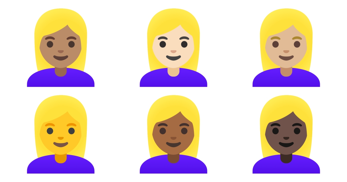 👱‍♀️ Blonde Emojis 👱🏻‍♀️ 👱🏼‍♀️ 👱🏽‍♀️ 👱🏾‍♀️ 👱🏿‍♀️