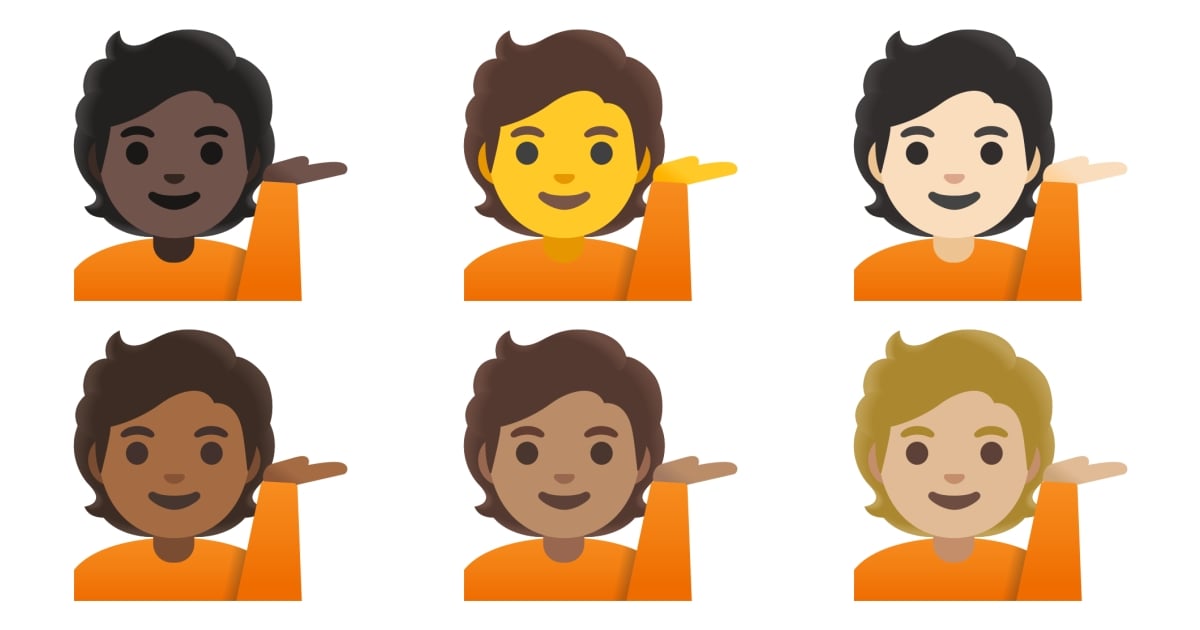 💁 Person Tipping Hand Emojis 💁🏻 💁🏼 💁🏽 💁🏾 💁🏿