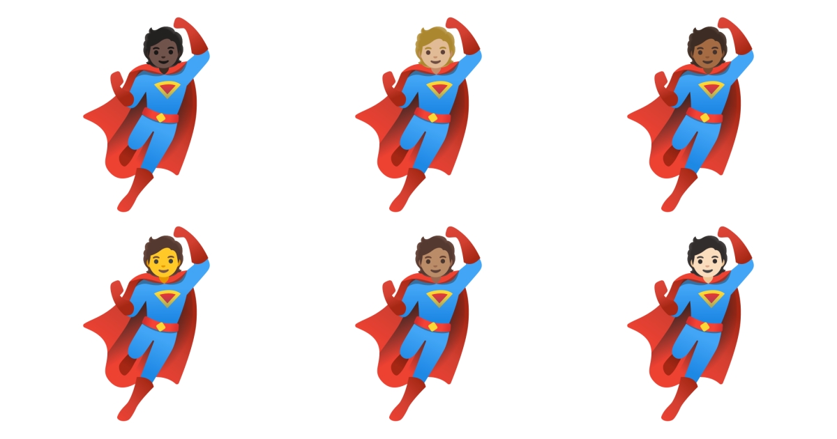 🦸 Superhero Emojis 🦸🏻 🦸🏼 🦸🏽 🦸🏾 🦸🏿