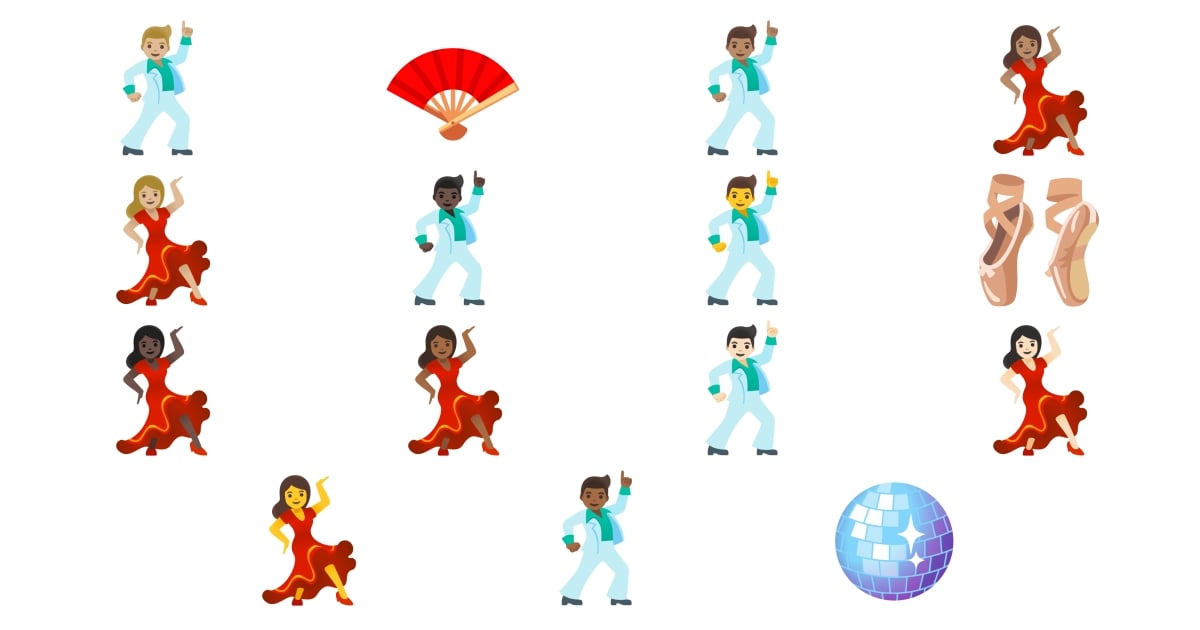 💃 Dance Emojis 🕺 🪩 🪭 🩰 💃🏻 💃🏼