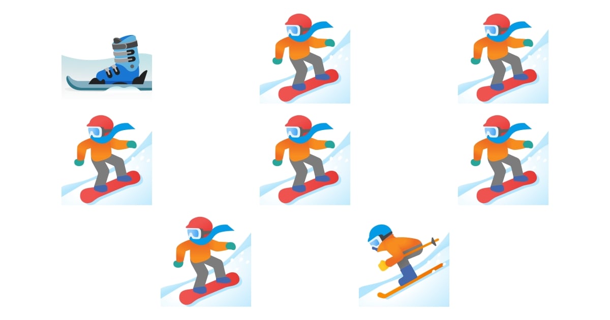 ⛷️ Ski Emojis 🏂 🎿 🏂🏻 🏂🏼 🏂🏽 🏂🏾