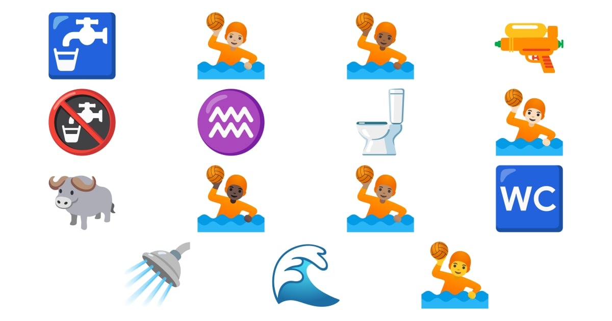 🤽 Water Emojis 🐃 🌊 🔫 🚽 🚿 🚰