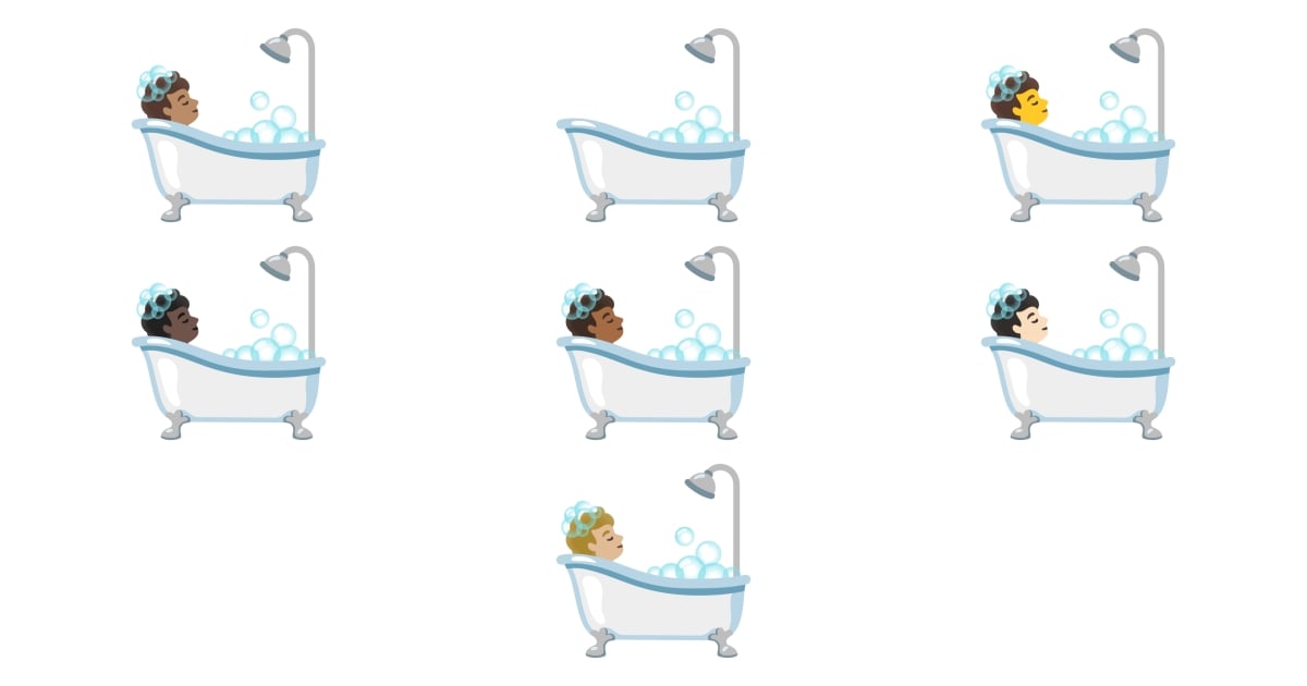 🛀 Bathtub Emojis 🛁 🛀🏻 🛀🏼 🛀🏽 🛀🏾 🛀🏿