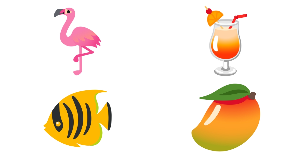 🦩 Tropical Emojis 🐠 🥭 🍹