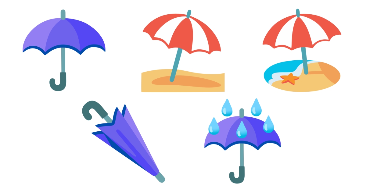🏖️ Umbrella Emojis 🌂 ☂️ ☔ ⛱️