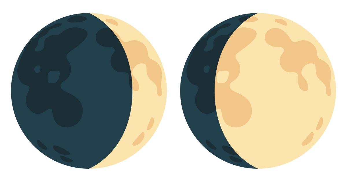 🌒 Waxing Emojis 🌔