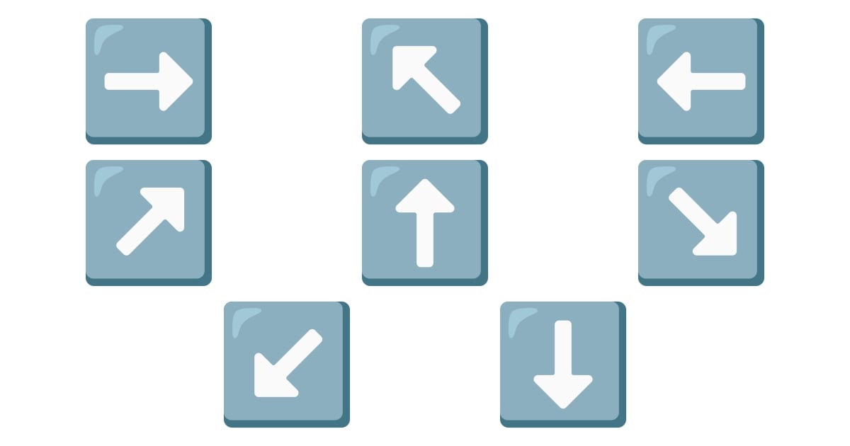 ⬆️ Direction Emojis ↗️ ️ ↘️ ⬇️ ↙️ ⬅️