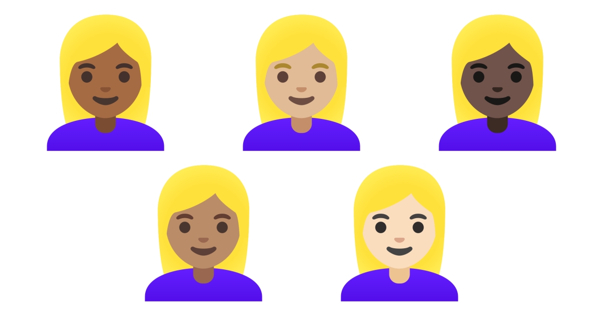 👱🏻‍♀️ Blond Hair Emojis 👱🏼‍♀️ 👱🏽‍♀️ 👱🏾‍♀️ 👱🏿‍♀️