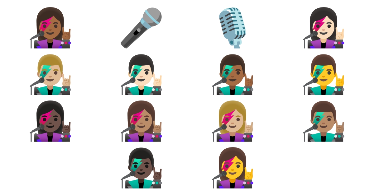 👨‍🎤 Mikrofon Emojis 👩‍🎤 🎙️ 🎤 👨🏻‍🎤 👨🏼‍🎤 👨🏽‍🎤