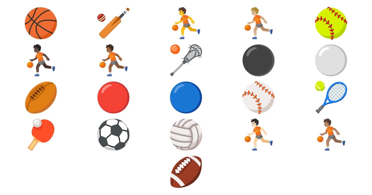 ⛹️ Ball Emojis ⚽ ⚾ 🥎 🏀 🏐 🏈