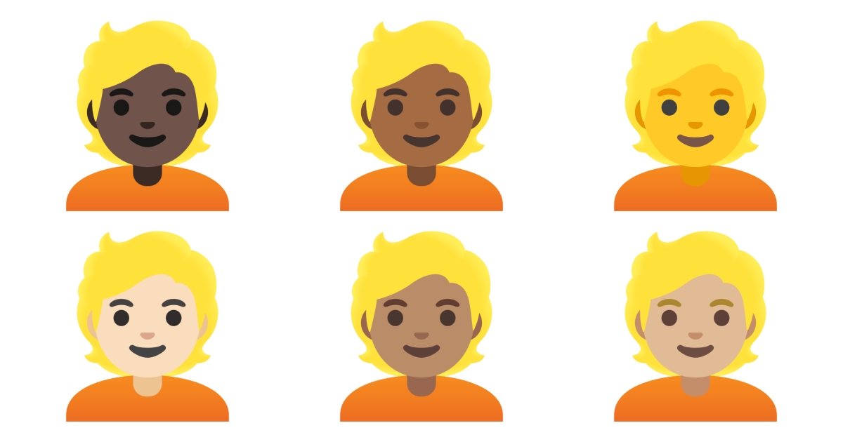 👱 Personne Blonde Emojis 👱🏻 👱🏼 👱🏽 👱🏾 👱🏿