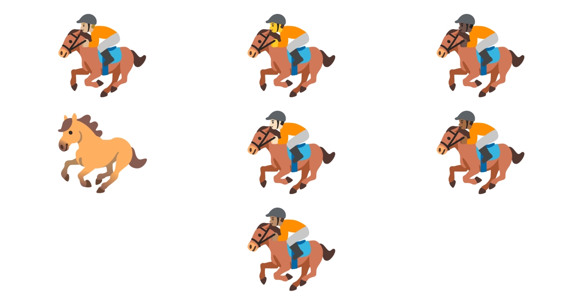 🏇 Corse Emoji 🐎 🏇🏻 🏇🏼 🏇🏽 🏇🏾 🏇🏿