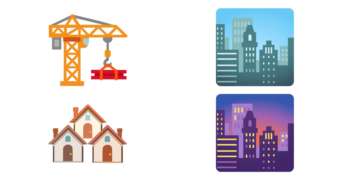 🏗️ Edifici Emoji 🏘️ 🏙️ 🌆