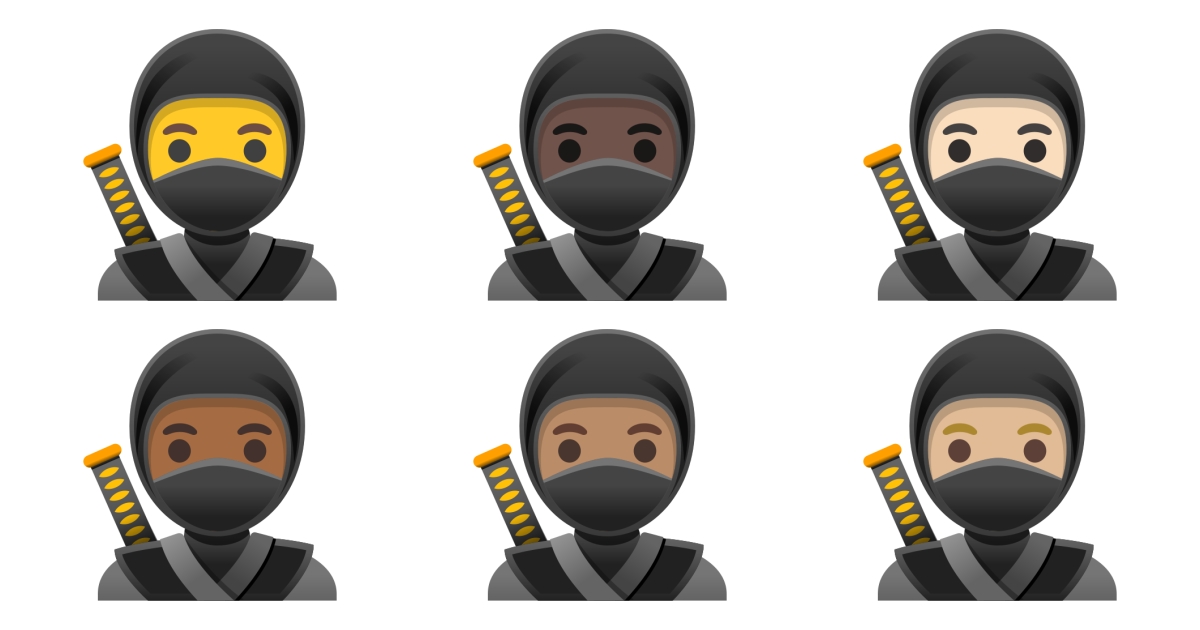 🥷 Ninja Emojis 🥷🏻 🥷🏼 🥷🏽 🥷🏾 🥷🏿