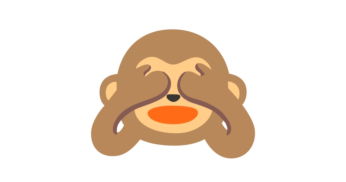 Macaco Com As Mãos A Tapar Os Olhos Emojis