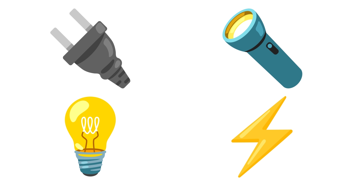 ⚡ Eletricidade Emojis 🔌 💡 🔦