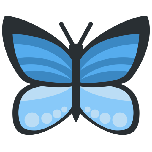 Blue Butterfly Emoji PNG