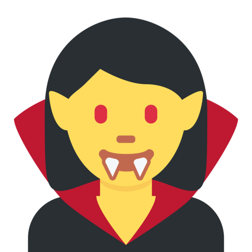 Desenho de Emoji mulher vampira para colorir